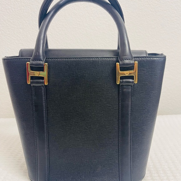 MCM Black Satchel with Gold Accents - Picture 6 of 10